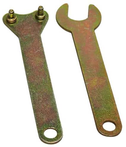 Lurrose Angle Grinder Spanner Wrench Set 2Pcs Sturdy Carbon Steel Double-Claw Angle Pin Spanner for Industrial and Workshop Applications