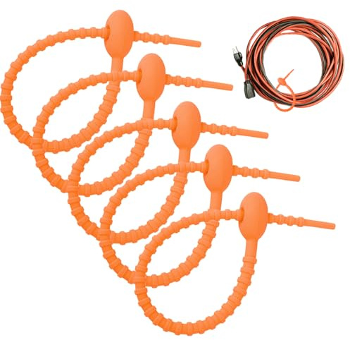 Rubber Wire Ties Elastic Multipurpose Cord Management Organizer | Reusable Zip Ties for Travel Necessities, Earphone Lines, Appliance Cord, Audio Cable Management Ties