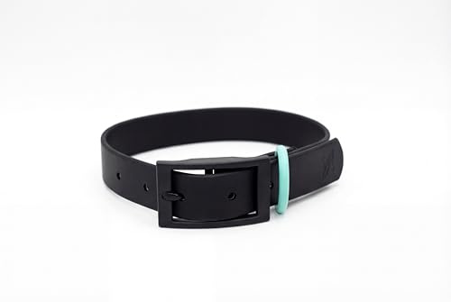 DogX Biothane Hundehalsband – wasserfest, abwaschbar & geruchsneutral – verstellbar für kleine, mittelgroße & große Hunde (S–XL) – robust & pflegeleicht (Schwarz, L)