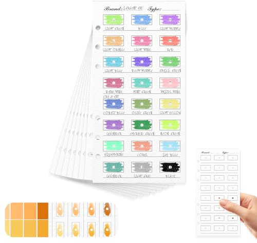 40 Sheets Watercolor Swatch Cards Color Swatch Binder Inner Color Chart Template Cards Spiral-Bound 3.5 X 7 Inch Fits A6 Circular Aperture Color Matching for Gouache Oil Pastels