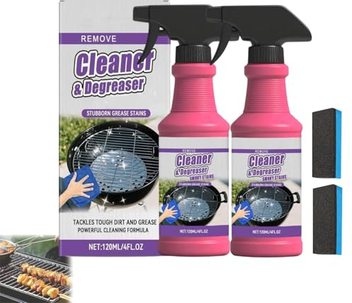 2PC Fast-Acting Heavy-Duty Grill Degreaser Spray Set, Oven Cleaner Heavy Duty Spray, Barbecue Cleaner Kitchen Appliance Cleaner Spray, All Purpose Heavy Oil Cleaning Agent for Air Fryer Ovens Grills