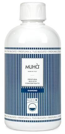 MUHA' | Koncentrerad sköljmedel, doft diamant, perfekt för tvättmaskin eller handtvätt, långvarig doft, storlek 400 ml