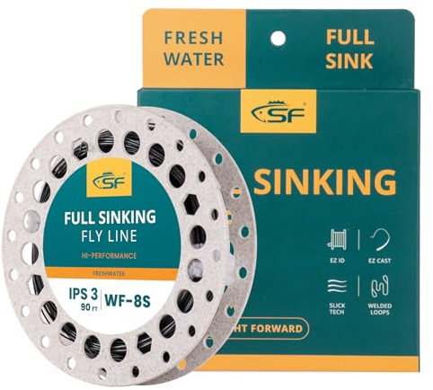 SF Voll sinkende Fliegenschnur Gewicht Forward Taper Fliegenschnur WF8S 90FT IPS3