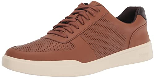 Cole Haan mens Grand Crosscourt Modern Perforated Sneaker, British Tan Leather/Ivory, 9.5 US