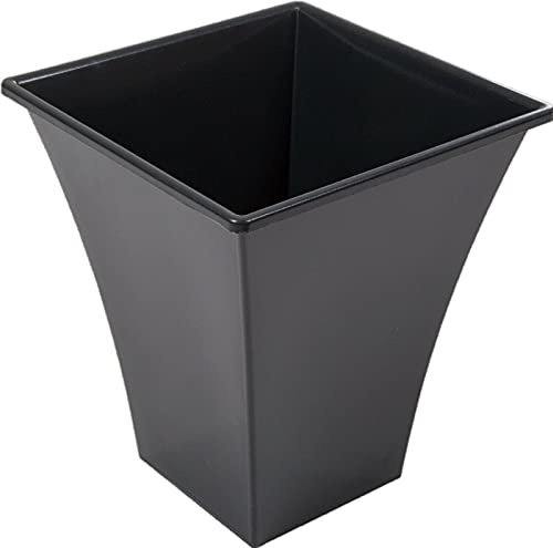 Rammento 5 macetas cuadradas de 31,5 cm de alto, color negro, macetas grandes acampanadas de plástico para jardín, maceta de interior para plantas de interior/maceta de exterior | Maceta de