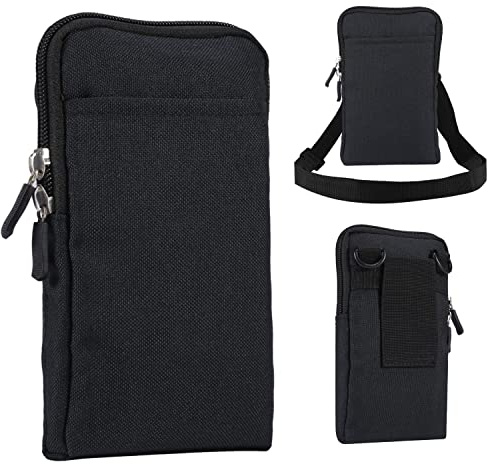 Handytasche zum Umhängen Schwarz, Handy Gürteltasche Herren Klein, Multifunktional Umhängetaschen Schultertasche Universal Smartphone Hüfttasche Brieftasche mit Gürtelschlaufe für Handy unter 6.9 Zoll