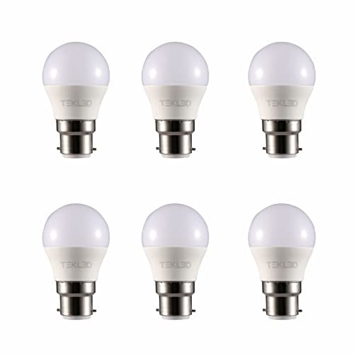 TEKLED® G45 Golf Ball LED Bulbs | B22 Bayonet Cap | Energy Saving 5W Light Bulb 40W Incandescent Bulb Equivalent | 2700K 400LM NONDIMMABLE | 6-Pack | Warm White