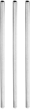 YOKIVE 3pz Ugelli per Tubi Lampade 39cm Lunghezza Filettatura M10 | con Foro 1mmpz, Ottimi per Apparecchi Illuminazione, Ricambio per Lampade Tubo Zincato