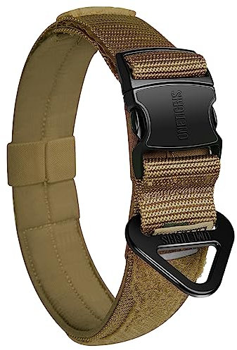 OneTigris X11 Hundehalsband, Schweres Verstärktes Nylon Verstellbares Halsband Hund mit weichem Innenfutter, Metallverschluss und Patches, Hundehalsband mit Laser-Cut-Design und Reflektierend