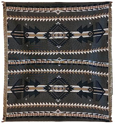 LumiSyne Manta De Algodón Tejida con Borlas Estilo Étnico Tribal Bohemio Patrón Geométrico Azteca Navajo Decorativa para Sofá Cama Silla Camping Tapiz Manteles Alfombra 160x130cm