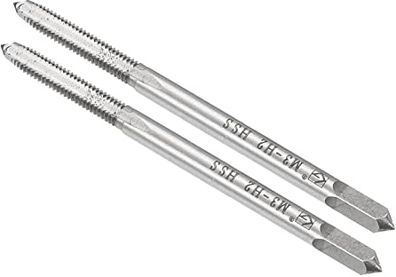 CoCud Filetage Fraisage Tarauds, Métrique M3 x 0,5 Filetage H2, Haute Vitesse Acier Machine 3 Droites Cannelures Vis Outil - (Applications: pour Taraudage Perçage Machine), 2 Pcs
