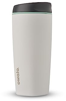 BlenderBottle Owala SmoothSip – Gobelet à café isotherme en acier inoxydable – Tasse à café glacé réutilisable, sans BPA, 560 ml, blanc (cloudscape)