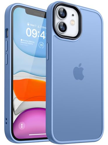 CANSHN Hülle Kompatibel mit iPhone 11 [Quadratischen Kanten] Minimalistische Transluzente Matte Schutzhülle, Military Grade Handyhülle, Himmelblau