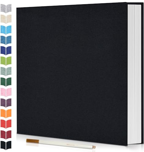 Artfeel Photo Album Self Adhesive Scrapbook,Large Photo Book for 4x6,5x7,8x10 Pictures,DIY Album for Baby Wedding Family Travel Birthday,with Metallic Pen and Scraper