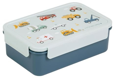 A LITTLE LOVELY COMPANY Bento - Fiambrera Diseños – Fiambrera, caja de almuerzo, caja de desayuno, caja de aperitivos para niños (Azul suave)