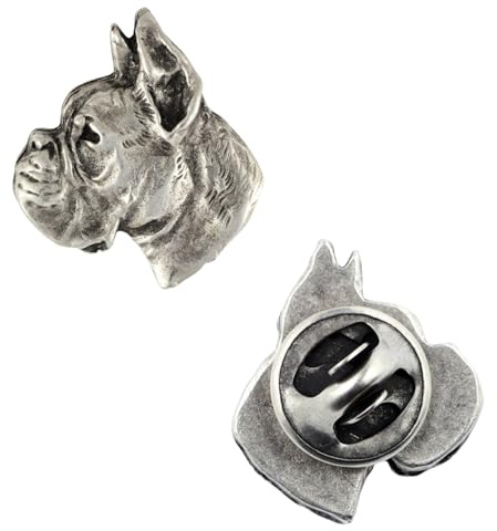 Art-Dog Unique Edition Silber Hund Anstecknadel mit Eleganten Schatulle - Versilbert Handmade - Broschen Frauen - Silber Brosche Schmuck