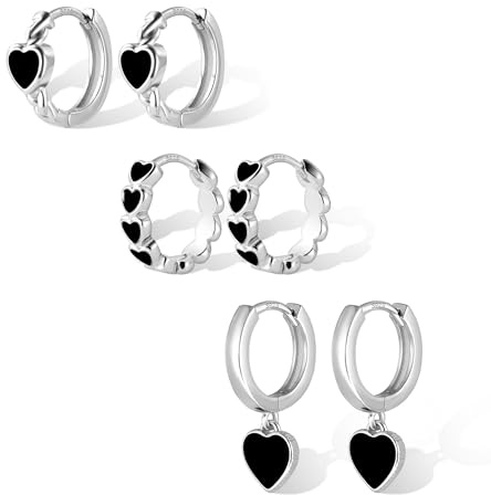 ALEXCRAFT Pendientes Mujer Plata Aro Corazon 925 Juegos Pendientes Aro Con Corazon Pendientes Plata Mujer Pequeños