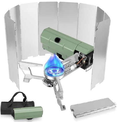 Réchaud à gaz portable - Réchaud de camping pliable - Compatible avec cartouches de gaz - 27,5 x 10,5 x 8 cm - Réchaud à gaz de camping pliable