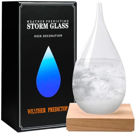 Storm Glass - Stazione meteorologica in vetro, barometro a forma di goccia, bottiglie di vetro decorative per casa e ufficio (XL)
