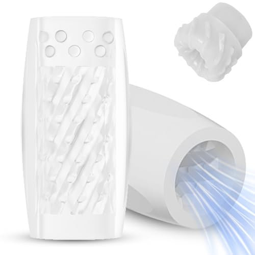 BDSMJOY Stimolatore del glande per uomo, Uovo masturbatore estremamente stretto, Masturbazione per uomini, Giocattolo sessuale erotico per uomini solitari, Figa tascabile (Bianco)