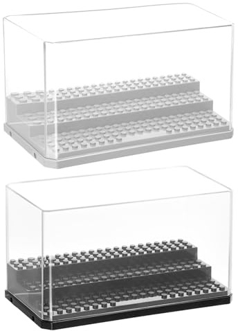 2 Stück Acryl Vitrine, 3-Schicht Mini Figuren Display Case Cabinet 17.2*10*8.2cm, Schaukasten Vitrine Acryl, VitrineAcryl Klein, Staubdichte Modell Vitrine, für Ziegelstein Block Actionfiguren