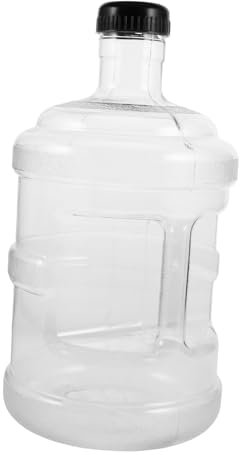Mipcase Bouteille Deau Ronde en Plastique De 5 L Contenant De Rangement Portable pour Le Camping avec Poignée Et Bouchon Anti-Fuite pour Usage Domestique Et Extérieur