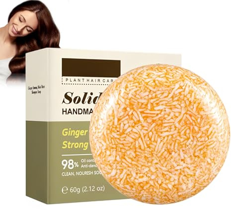 Eazerom 16 Shampoing Gingembre,Solide Gingembre, Barre de Shampoing pour Recroissance des Cheveux, Barres Bio Naturelles pour Cheveux, Repousse et Antipelliculaire,Anti-Perte, Favorise La Croissance