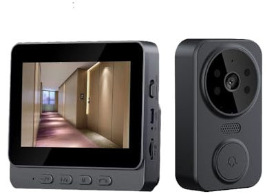 TKMARS Videocitofono Campanello Senza Fili con Schermo IPS 4,3 Pollici con Grandangolare a 120° Telecamera HD Audio Bidirezionale Visione Notturna Nessun WiFi per Famiglia Installazione Facile