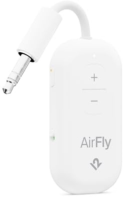 Twelve South AirFly Pro 2 Transmettitore/Ricevitore Bluetooth 5.0 per TV/Aereo a 2 Cuffie Wireless - Adattatore per AirPods, Auto, Palestra, Casa