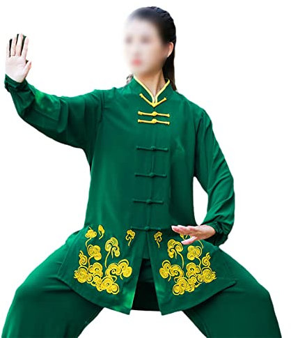 Frauen -Kampfkünste Uniform gestickt Tai Chi Anzug Chinesisch Kung Fu Kleidung Flügel Chun Kleidung Zen Meditation green-M