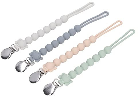 PACIFIER Clamp/Holder, 4st Silicone PACIFIER CLIPS Fast Klämma Mjuk Silikon PACIFIER -klipp PACIFIER HOLDER PACIFIER CLIPS NEWBorn Safe Baby Essentials