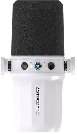 Microfono da studio dinamico AstroByte PULSAR BIANCO USB XLR per podcast da gioco