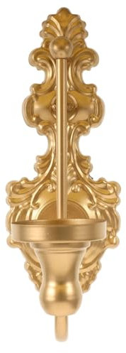 UPKOCH Candelabro De Pared Decorativo Con Forma Cónica Y Cepillado Candelabros Acanalados Para Velas De Estilo Antiguo Retro De Boda Vintage De Hierro Dorado