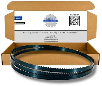 Birke® Lame de scie à ruban, 2240 mm, en acier suédois, Flexback, différentes largeurs – Dentures/bois dur souple, métaux non ferreux, plastique, etc. Fabriqué en Allemagne (2240 x 20 x 0,5, 4 dents