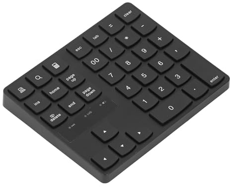 Cuifati Pad di Numeri Wireless, Tastiera Numerica Ultra Silenziale Ricaricabile 2,4G 35 Tasti, Ricaricabile USB, Tastiera Numero per Fogli di Calcolo Lavoratore, Personale Contabile e