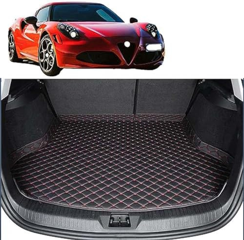 ZPXFC Auto Bagagliaio Tappetino per Alfa Romeo 4C Cabriolet 2015-2020 2021 2022 2023 2024 2025, Pelle Impermeabili AntiGraffio Auto Copri Baule Protezione Tappetini Accessories