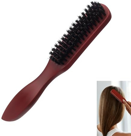 Cepillo Barba Cerdas Jabalí Natural, Cepillo Profesional Barba con Mango Madera Ergonómico, Antiestático Alisador, Ideal para Barbas Cortas Largas, Exfolia, Estimula el Crecimiento Distribuye Aceites