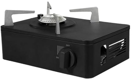TRDEWR Camping Stove Outdoor Cassette Barbecue Grill Camping Picnic Gas Heating Stove Oven Furnace Cooktop Roasting Plate Pan BBQ Burner Small And Portable(Black)
