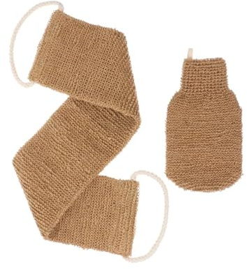 HUVZOR 2er Set Peelinghandschuhe aus Naturfasern für Körperpeeling - Badezubehör,Sanfte aber intensive Entfernung abgestorbener Haut für glatte, strahlende Haut,Ideal als Exfoliating Gloves