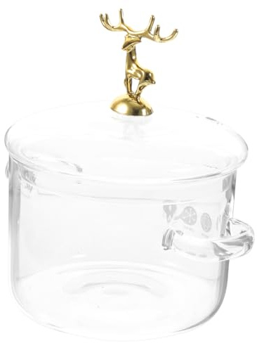 Toyvian Casserole Verre Borosilicate avec Couvercle Faitout Transparent Polyvalent pour Cuisine Maison Cuisson Mijotée Compatible Induction pour Soupes et Plats Mijotés