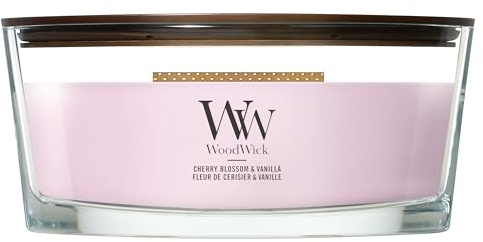 WoodWick Candela profumata | Candela Ellipse | Cherry Blossom & Vanilla | Regali perfetti per donne