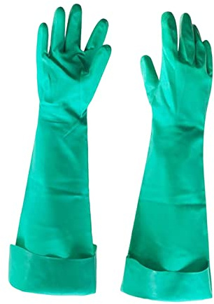 YunJove Guanti Portatili in Nitrile Riutilizzabili per Lavare E Pulire Le Stoviglie, Proteggono Le Mani Dall'usura, Resistenti E Durevoli, in Gomma, Ideal, 60 cm di lunghezza