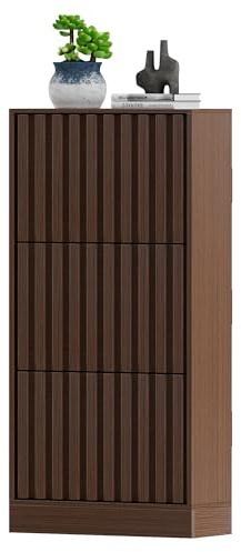 UEV Skoställ entré med 3 lådor från Deisgn randig | Skoställ Vardagsrum Kombia Elegans och Praktisk, Stabil och Säker Skoskåp, 60x24x122cm