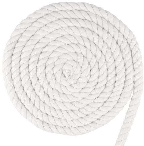 UNGFEI Corde en coton torsadée blanche de 16 mm x 10 m