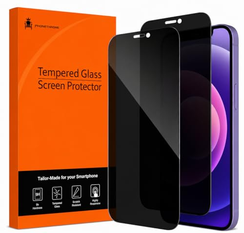 PhoneThrone Privacy Pellicola Protettiva per iPhone 12 mini 5,4 Pollici, Copertura Totale Vetro Temperato Completa Film AntiSpy, Compatibile con Cover, Pacco da 2