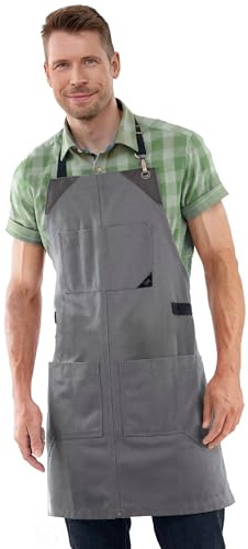 Under NY Sky Knife-Roll Apron - Heavy-Duty Canvas, Leather Reinforcement - Adjustable for Men and Women