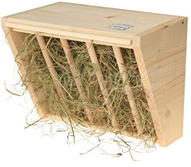 Resch Nr20 Heuraufe naturbelassenes Massivholz aus Fichte/mit Klappdeckel und Haken zur einfachen Befestigung / 24,7 x 16,5 x 19,5cm