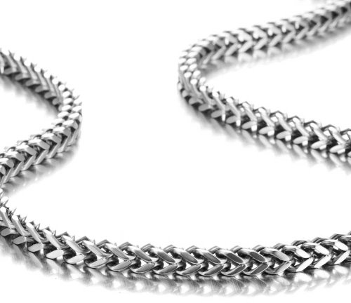 URBAN JEWELRY Stunning Mechanic Style Stainless Steel Silver Men's Necklace Link Chain (58 CM)