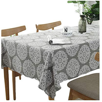 meioro Grey Retro Tischdecke Rechteckige Tischdecken Baumwolle Leinen Tischtuch Geeignet für Home Küche Dekoration Tischtuch Tischwäsche, Verschiedene Größen(100 x 140 cm)