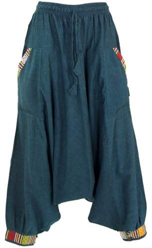 Guru-Shop, Harem Pantaloni, Pantaloni Aladdin Nepali, Benzina, Cotone, Dimensione Indumenti:38, Harem Pantaloni Aladdin Pantaloni Aladdin